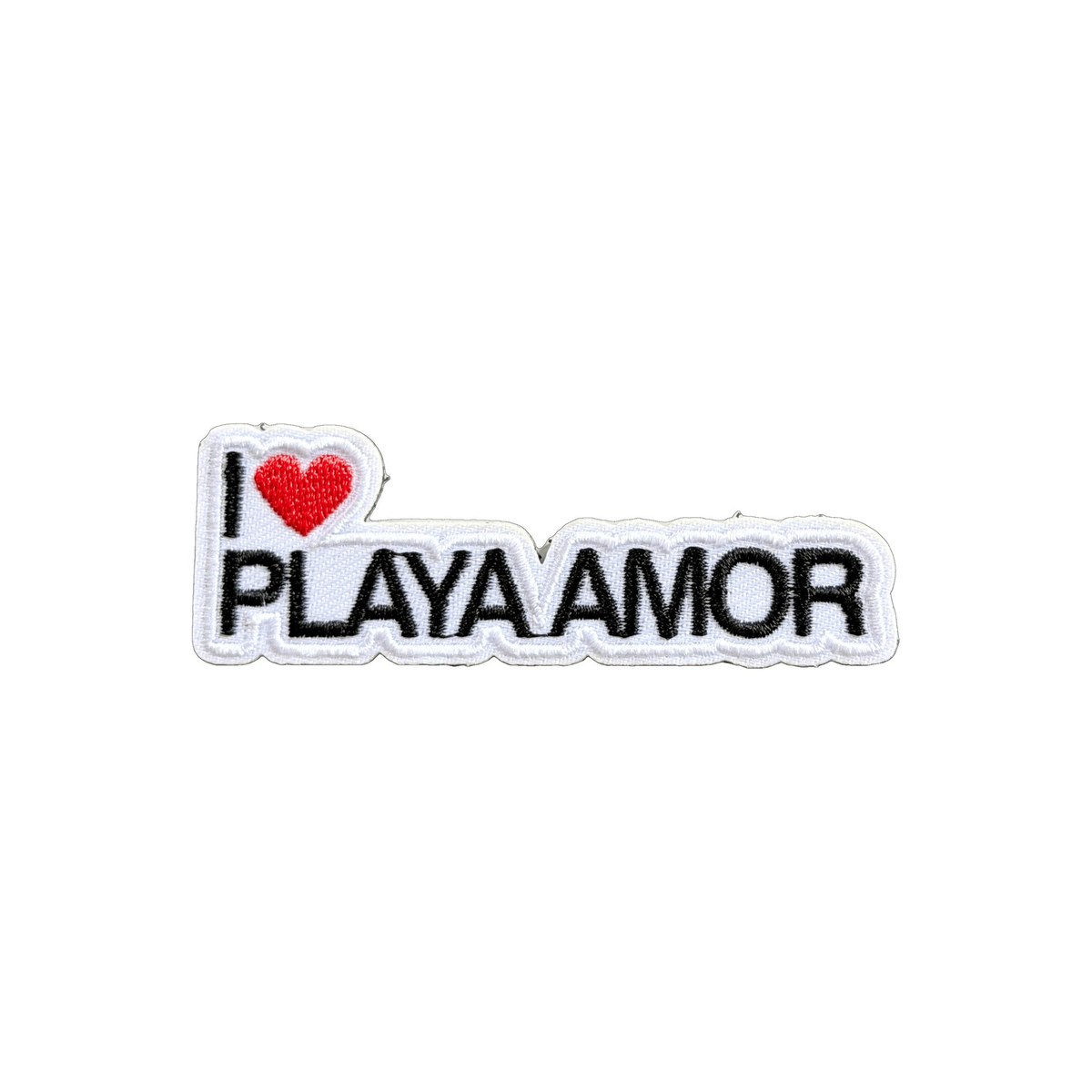 Patch brodé « I Love Playa Amor » à dos velcro pour casquette MUZO, édition limitée MUZO × Playa Amor