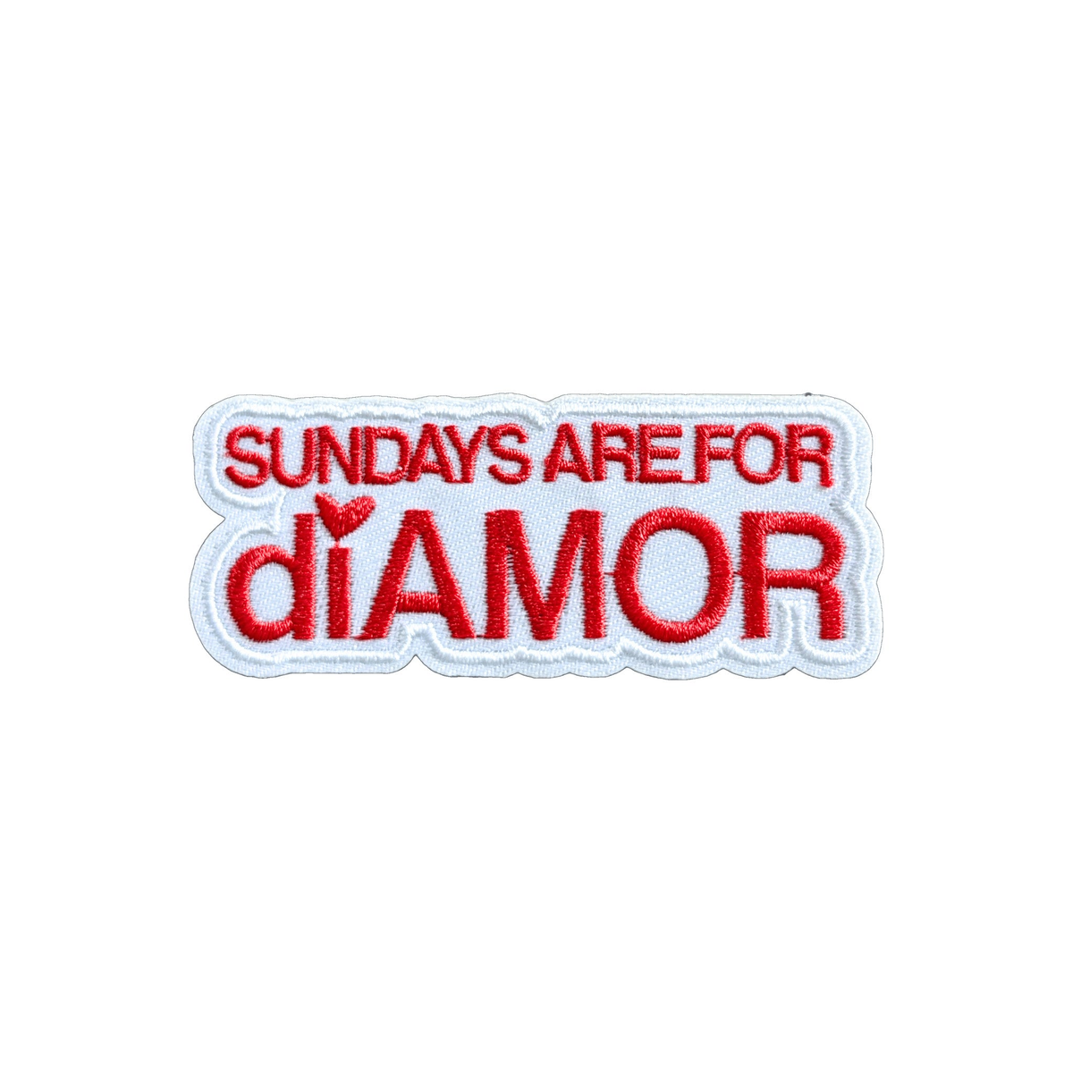 Patch brodé « Sundays Are For diAMOR » à dos velcro pour casquette MUZO, édition limitée MUZO × Playa Amor