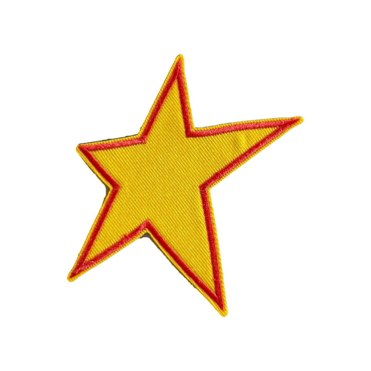 Patch brodé étoile jaune et rouge à dos velcro pour hoodie, bonnet et casquette MUZO